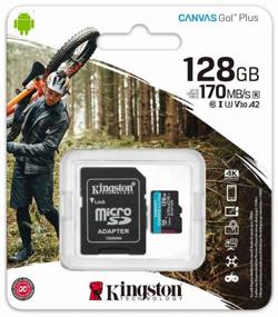 img 1 attached to Kingston Canvas Go! Plus microSDXC 128 GB Class 10, V30, A2, UHS-I U3, R/W 170/90 MB/s, SD adapter