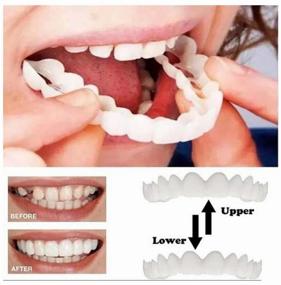img 1 attached to Snap-On Smile False Veneers for Teeth - Enhance Your Smile with 2pcs. in Natural-Looking Ultra-White