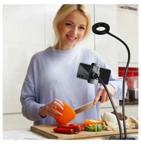 img 1 attached to Tripod - Selfie lamp ring 8.5cm Professional Live Stream with clamp mount for any surface, black