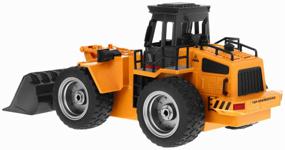 img 1 attached to 🚜 HuiNa 1520 Bulldozer, 1:18 Scale, 37 cm, Orange/Black