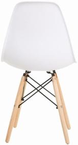 img 1 attached to Стулья для кухни со спинкой с деревянными ножками в стиле EAMES DSW мебель пластиковая, набор 4 шт