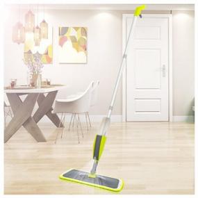 img 1 attached to 🌿 Introducing DARIS Spray Mop: Reusable, Washable, Versatile Kitchen Floor Mop with 3 Nozzles in Green