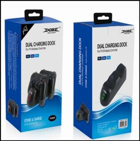 img 1 attached to 🎮 TP4-889 Dobe Charging Station for Gamepads - Sony Dualshock 4 (Black) - Pack of 2
