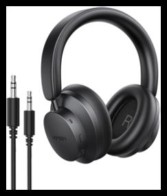 img 1 attached to Ugreen HiTune Max3 Hybrid Noise Canceling Wireless On-Ear Headphones Black (90422)