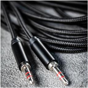 img 1 attached to 🔌 WALKER CA-520 3m Double Sided AUX Cable with Woven Braiding - 3.5mm Mini Jack, Straight Plug, Black - Ideal for Audio Car, Phone, and Acoustic Connection