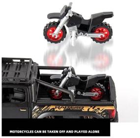 img 1 attached to Collectible model Ford Raptor F150 (FORD RAPTOR F 150) with a motorcycle (metal, light, sound)