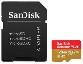 img 1 attached to SanDisk microSDXC 128GB Class 10, V30, A2, UHS Class 3, R/W 160/90MB/s Memory Card, SD Adapter