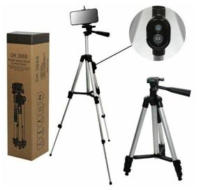 img 1 attached to 📷 DK-3888 Tripod with Remote Control - Ideal for Cameras, Smartphones, and Selfie Rings (Height 1020mm)