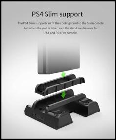 img 1 attached to 🎮 TP4-882 Black Dobe Multifunctional Cooling Stand for PlayStation 4 Pro/Slim - Enhances Cooling Performance