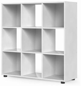 img 1 attached to 📚 White Wooden Kvadro-5 Rack: Versatile Storage Organizer for Home and Office - Ideal for Books, Toys, and More! Shelf Dimensions: 330x964x990 (LxWxH)