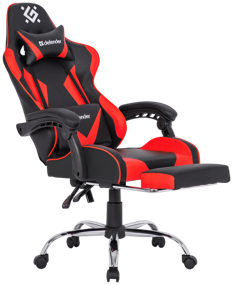 img 1 attached to Computer chair Defender Pilot gaming, upholstery: imitation leather, color: black/red