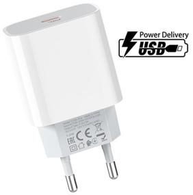 img 1 attached to Wall charger fast PD 3.0+QC 3.0 USB Type-C with Type-C cable - Lightning Hoco C76A Plus - White