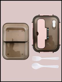 img 1 attached to Lunch box with appliances, food container, utensils and kitchenware Pink