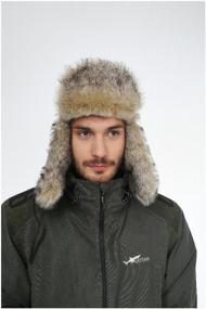 img 1 attached to Hat with earflaps winter KATRAN alpha (Iceland, khaki), Dark khaki, Size: 59-60
