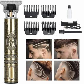img 1 attached to Professional hair clipper PR , beard and mustache trimmer PR , for men, care, with LED display, gold, UP