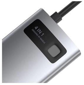 img 1 attached to Baseus Metal Gleam USB Hub (CAHUB-CY0G), 3 Ports, Gray