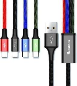 img 1 attached to Baseus Fast 4-in-1 Cable USB Accessory - 2xLightning / Type-C / MicroUSB 3.5A 1.2m CA1T4-A01