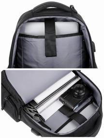 img 1 attached to Backpack men's school teenage fashionable travel briefcase for sports laptop 17.3" and 30L with USB, Rittlekors Gear RG2023 black