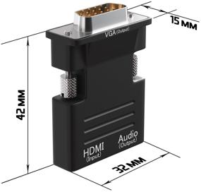 img 1 attached to Переходник адаптер конвертер GSMIN A22 (вход HDMI, выход VGA, Audio Mini Jack 3.5 мм) аудио кабель в комплекте (Черный)