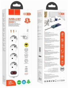 img 1 attached to Surge protector Hoco NS1, 4 sockets, c/o, 16A / 4000 W white 1.8 m