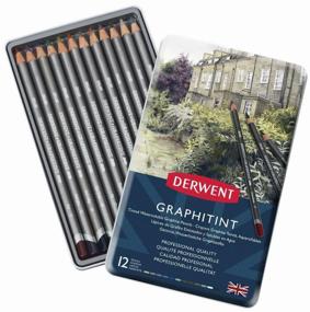 img 1 attached to Derwent Graphitint watercolor pencil set 24cv metal. pack