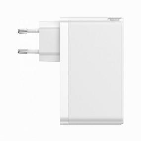 img 1 attached to Baseus GaN Mini Quick Charger C+C+U wireless charging station + Type-C-Type-C cable, white