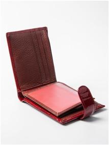 img 1 attached to Purse Small Women Genuine Leather Red / Leather Card Wallet, Money on Button