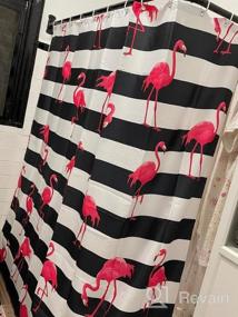 img 6 attached to Добавьте тропический штрих в свою ванную комнату с занавесками для душа LIVILAN Pink Flamingo — их можно стирать в машине и они поставляются с крючками! (72" Х 78")
