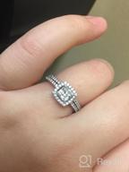 img 1 attached to Stunning BERRICLE Sterling Silver CZ Halo Wedding Ring Set - Perfect For Your Special Day! review by Jason Sluck