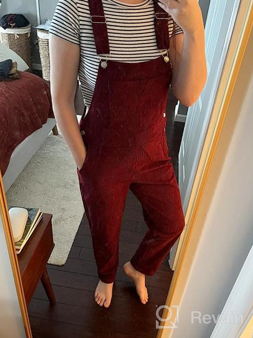 img 1 attached to Chic And Comfortable: Women'S Corduroy Overalls With Adjustable Straps And Pockets review by Jasmine Grant