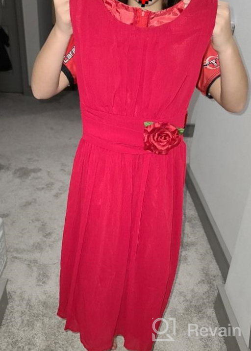 img 1 attached to Elegant Yoryu Wrinkled Chiffon Summer Flowers Girls Dresses for Little Girls review by Deep Echemendia