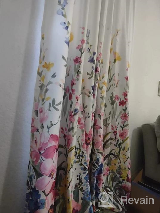 img 1 attached to 🌸 Kotile Floral Curtains for Bedroom Girls - Red Pink 95 Inch Length, 2 Panel Set: Grommet Print Flower Pattern, Thermal Insulated Room Darkening Curtains for Living Room review by Brian Nicholas