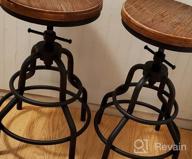 img 1 attached to LOKKHAN Vintage Industrial Bar Stool-Rustic Swivel Bar Stool-Round Wood Metal Stool-Kitchen Counter Height Adjustable Pipe Stool-Cast Steel Stool 20-27 Inch (Set Of 2) review by Ashley Belehar