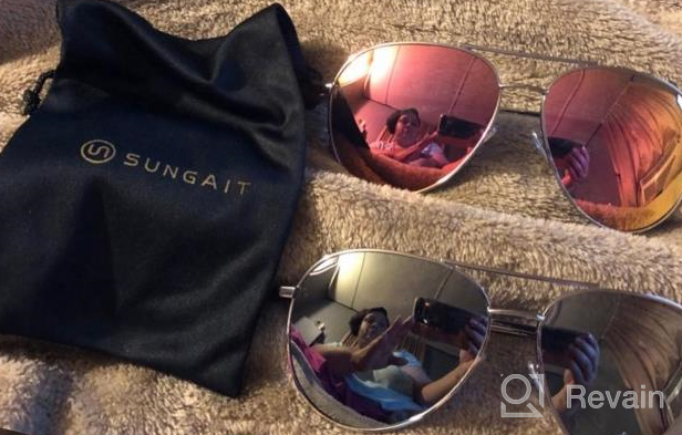 img 1 attached to 🕶️ SUNGAIT Women's Lightweight Oversized Aviator Sunglasses - Mirrored Polarized Lens for Enhanced SEO review by Jamal Yang