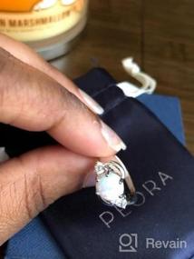 img 8 attached to Потрясающее серебряное кольцо Peora с опалом для женщин - дизайн с 3 камнями, 1,75 карата, круглая форма 8 мм - доступно в размерах от 5 до 9