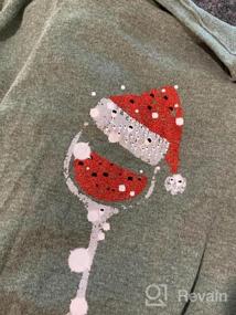 img 5 attached to Nirovien Womens Christmas Wine Glass Long Sleeve Shirts Santa Hat Crewneck Sweatshirt Solid Tunic Pullover