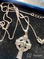 img 1 attached to 🍀 Celtic Cross Necklace for Women- 925 Sterling Silver Good Luck Clover Necklaces Irish Celtic Knot Cross- Vintage Shamrock Celtic Jewelry- Great Gift for Women, Girls, and Teens review by Lisa Lopez