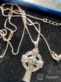 img 7 attached to 🍀 Celtic Cross Necklace for Women- 925 Sterling Silver Good Luck Clover Necklaces Irish Celtic Knot Cross- Vintage Shamrock Celtic Jewelry- Great Gift for Women, Girls, and Teens