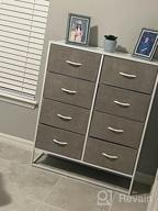 img 1 attached to Margo Collection 8-Drawer Dresser Storage Unit, Sturdy Steel Frame Wood Top, Easy-Pull Handles/Fabric Bins Organizer For Bedroom Hallway Entryway Closet - Black/Dark Gray review by Joan Hurley