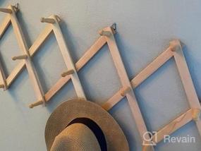 img 6 attached to Expandable Wooden Accordian Wall Hanger For Home And Office - White Coat Rack And Hat Rack For Wall With 20 Peg Hooks, Ideal For Organizing Hats And Caps