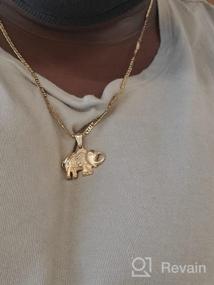 img 6 attached to 🐘 Барзель 18-каратное покрытие золотом кулон с символом слона на плоской моряцкой цепочке 060 3MM для всех полов.