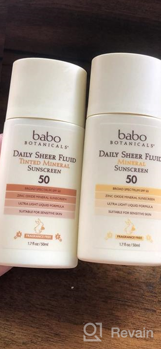 img 1 attached to Babo Botanicals Daily Sheer Fluid Mineral Sunscreen Lotion SPF 50 - Non-Nano Zinc Oxide For Sensitive Skin & All Ages - Lightweight, Fragrance Free & Non-Greasy - 1.7 Fl. Oz. review by Patrick Johnson