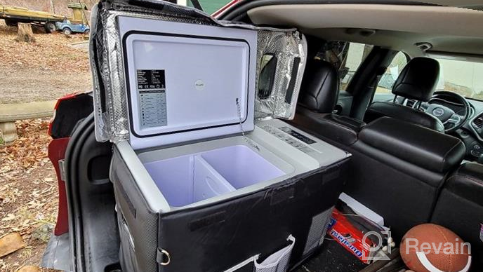 img 1 attached to BougeRV 42 Quart Insulated Protective Cover, 12 Volt Portable Refrigerator Cover, Car Freezer Cover (Refrigerator NOT Included) review by Dylan Hohd