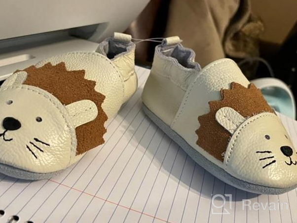 img 1 attached to 👶 Limeinlemon Baby Moccasines - Soft Genuine Leather Unisex Shoes for Boys and Girls, Perfect Crawling Slippers review by Nathan Issa