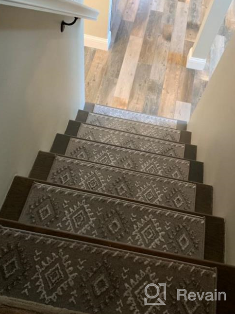 img 1 attached to Stylish & Safe: Sussexhome Carpet Stair Treads For Wooden Steps - 4-Pack Of Self-Adhesive, Pet & Kid-Friendly Indoor Treads To Prevent Slipping review by Tony Elliott