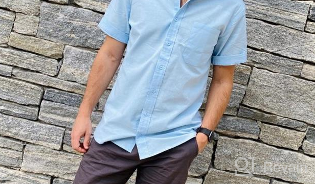 img 1 attached to Men'S Linen Button Down Tees: Long/Short Sleeve Shirts With Spread Collar | Aimeilgot review by Chad Blanchet