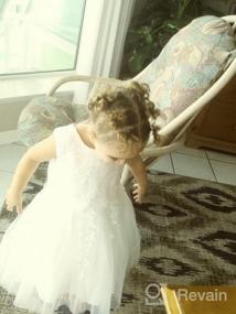 img 6 attached to Ivory Lace Sleeveless Princess Gown For Flower Girls - Azhido Embroidered Dress With Bowknot Detailing