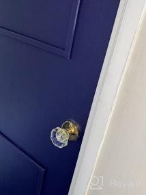img 7 attached to Modern Gold/Polished Brass Octagon Door Knob With Lock - CLCTK Privacy Crystal Glass Interior For Bedroom/Bathroom