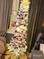 img 1 attached to 7.5Ft Prelit Pencil Christmas Tree - Warm White & Multi-Color Lights, Foldable Metal Stand, Alpine Slim Holiday Decoration For Xmas Home/Office/Party review by Evan Burnside