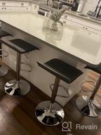 img 1 attached to NOBPEINT Contemporary Chrome Air Lift Adjustable Swivel Barstool, Set Of 4(Black) review by Aaron Jimison